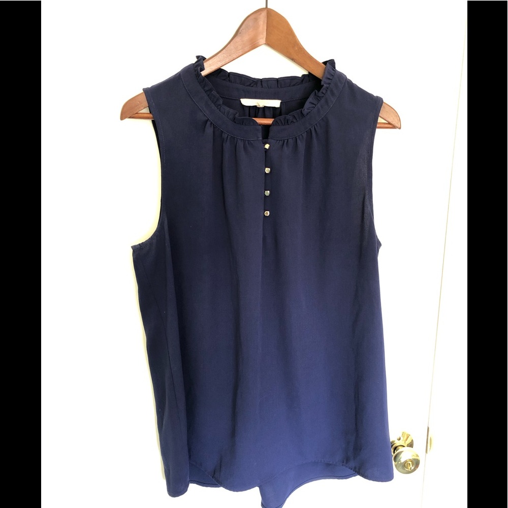 Navy sleeveless blouse